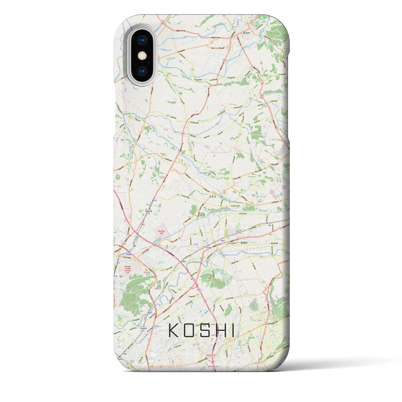 【合志(熊本県)】地図柄iPhoneケース(バックカバータイプ)
