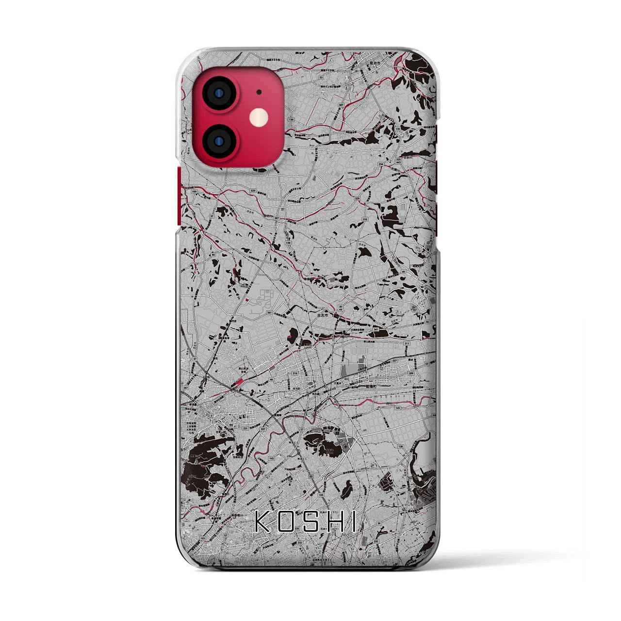 【合志(熊本県)】地図柄iPhoneケース(クリアタイプ)