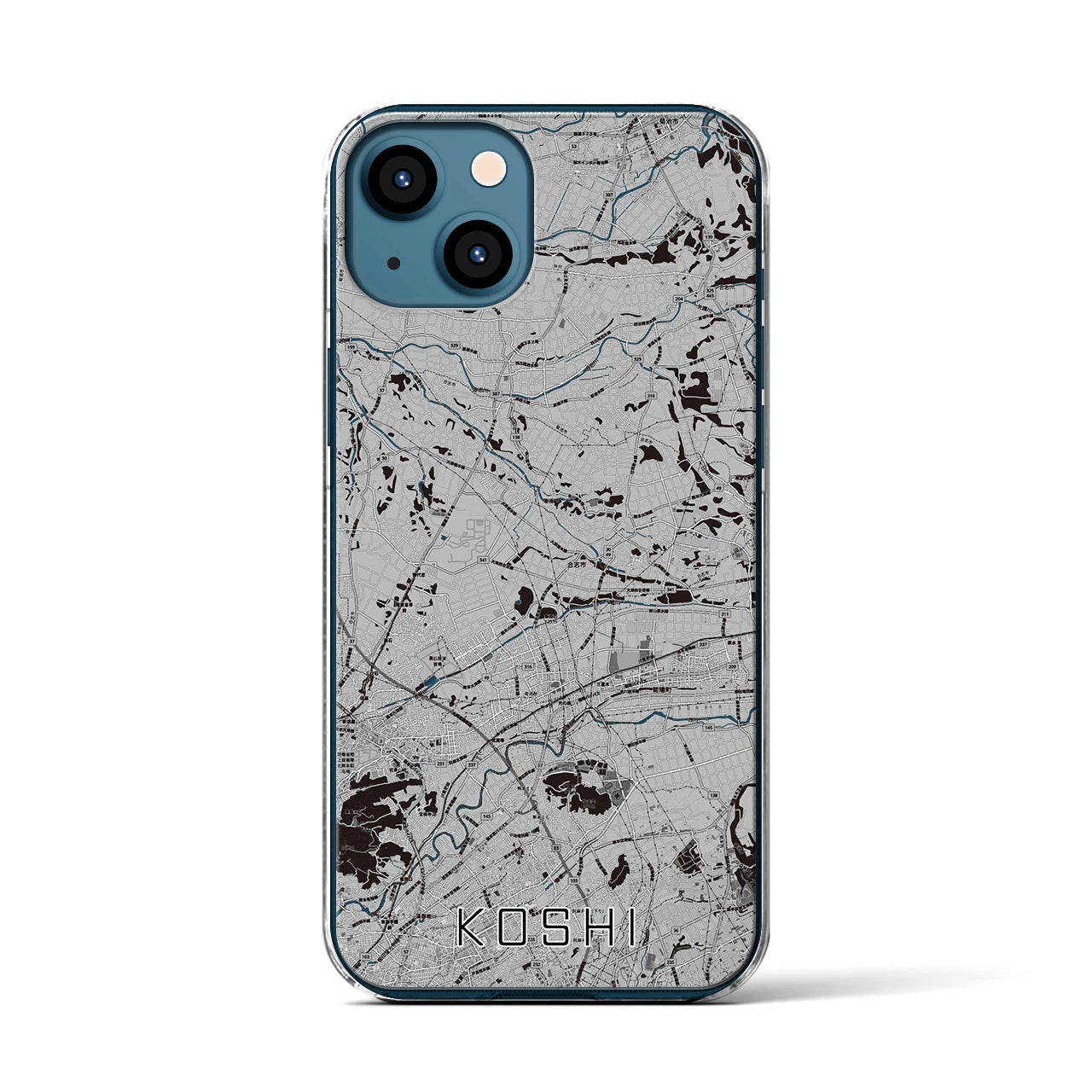 【合志(熊本県)】地図柄iPhoneケース(クリアタイプ)