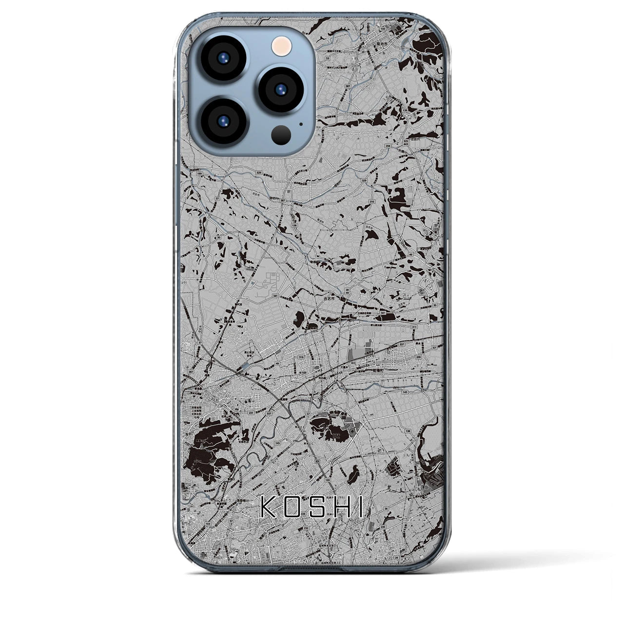 【合志(熊本県)】地図柄iPhoneケース(クリアタイプ)