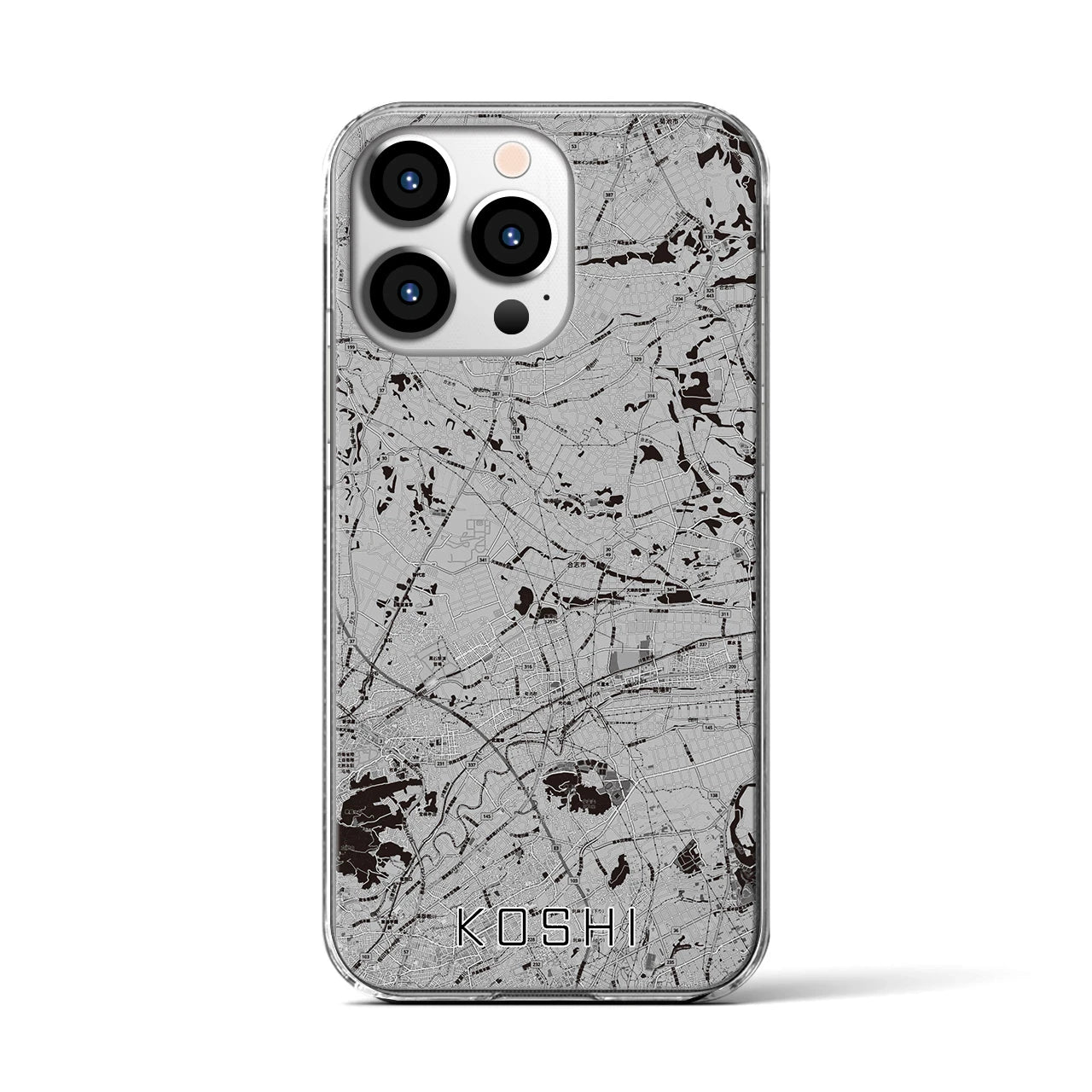 【合志(熊本県)】地図柄iPhoneケース(クリアタイプ)