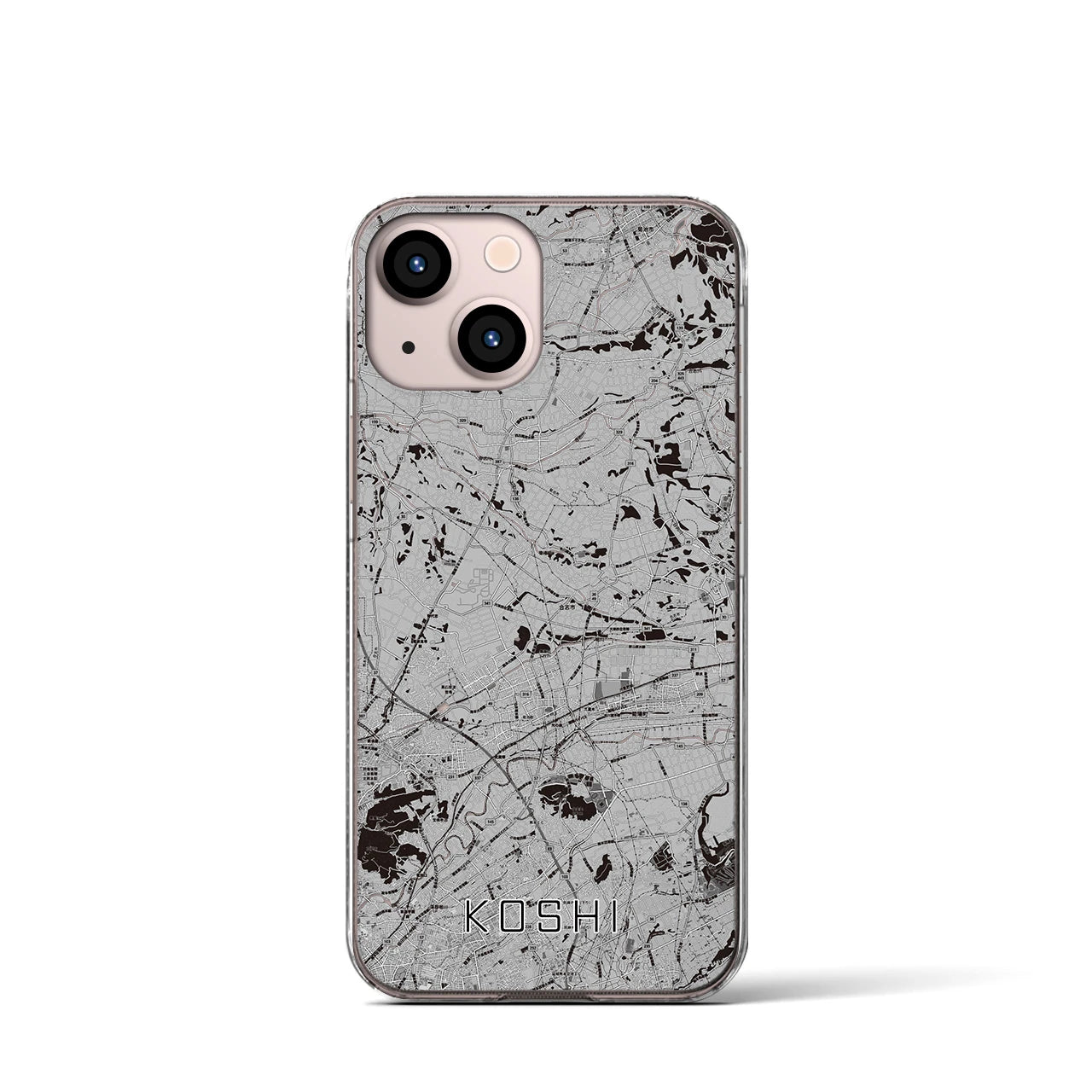 【合志(熊本県)】地図柄iPhoneケース(クリアタイプ)