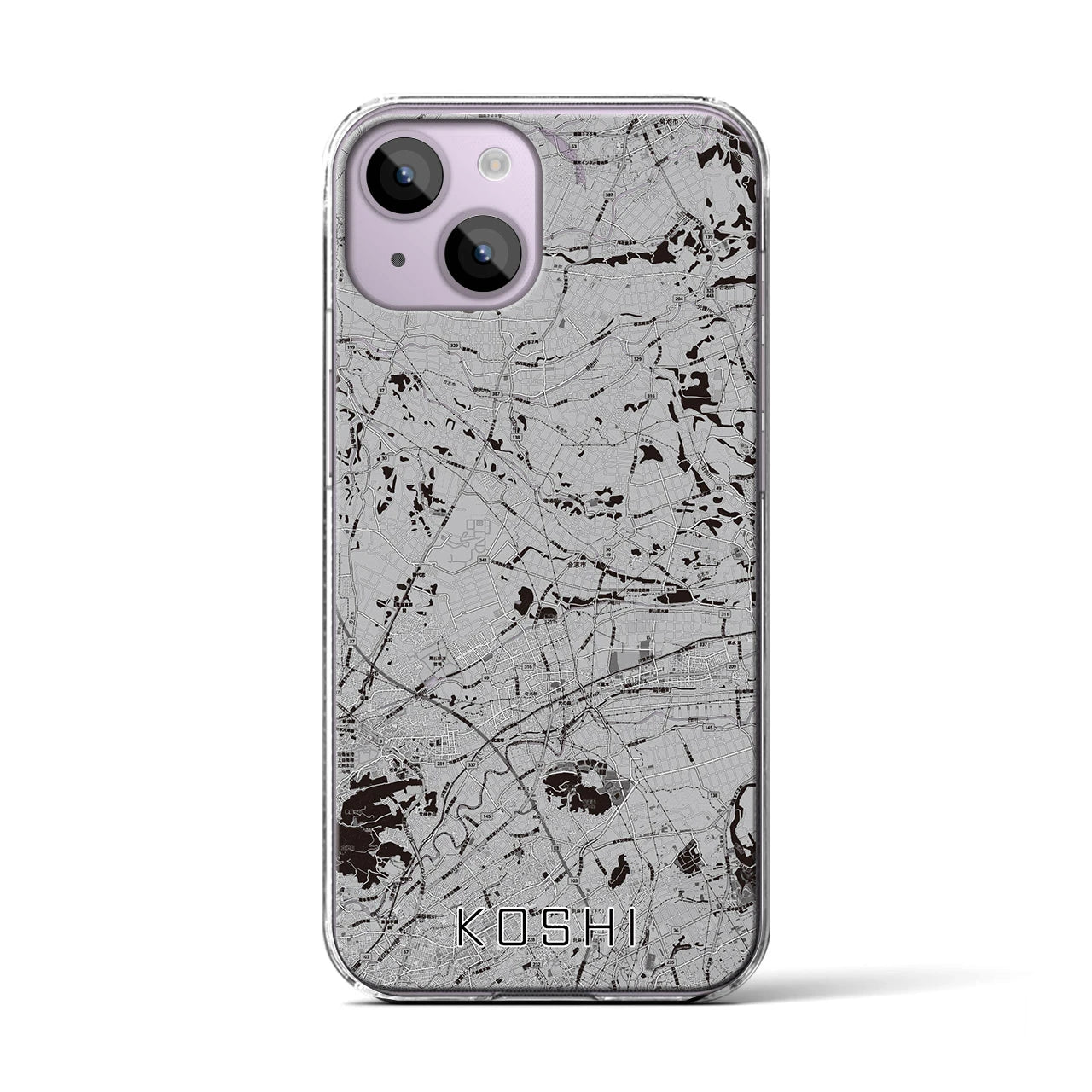 【合志(熊本県)】地図柄iPhoneケース(クリアタイプ)