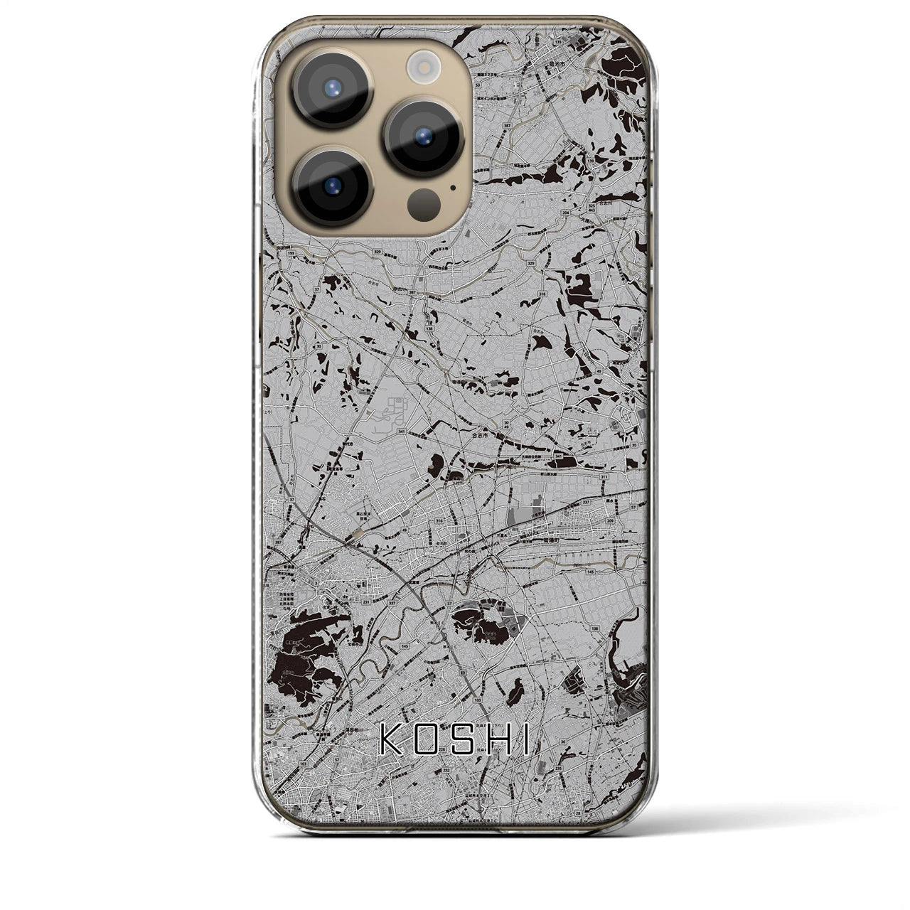 【合志(熊本県)】地図柄iPhoneケース(クリアタイプ)