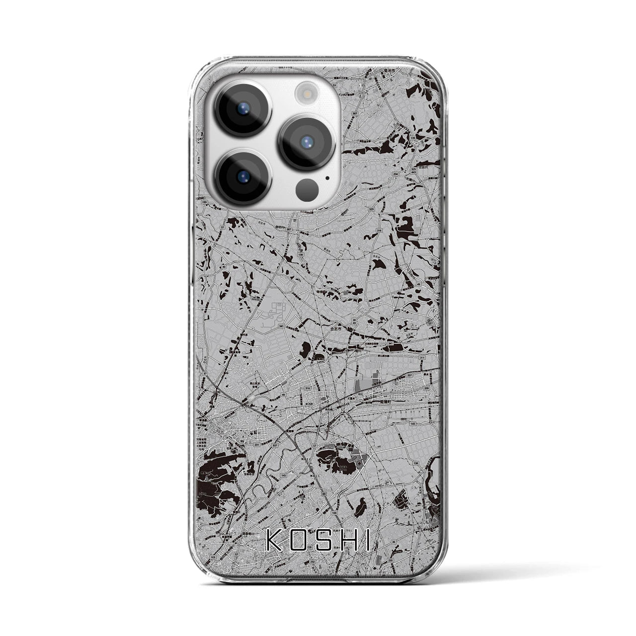 【合志(熊本県)】地図柄iPhoneケース(クリアタイプ)