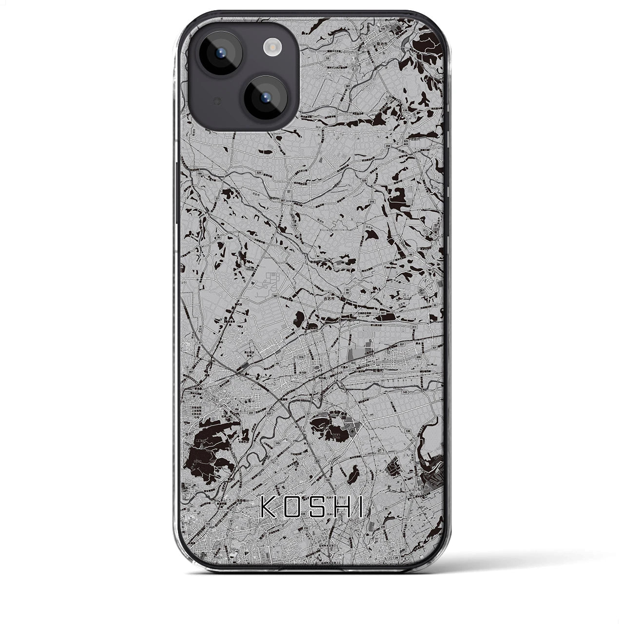 【合志(熊本県)】地図柄iPhoneケース(クリアタイプ)