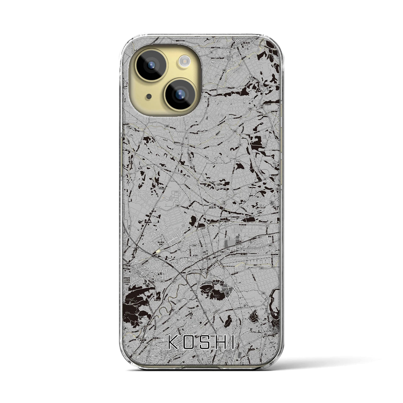 【合志(熊本県)】地図柄iPhoneケース(クリアタイプ)