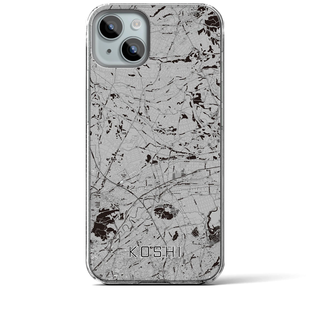 【合志(熊本県)】地図柄iPhoneケース(クリアタイプ)