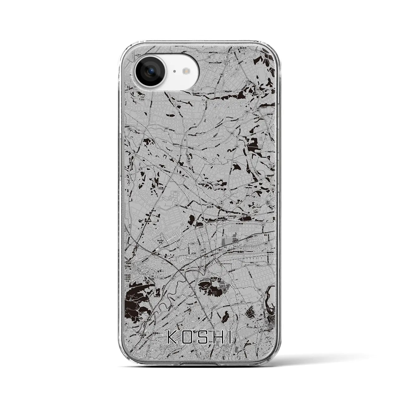 【合志(熊本県)】地図柄iPhoneケース(クリアタイプ)