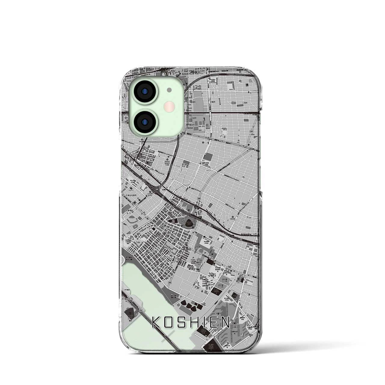 【甲子園(兵庫県)】地図柄iPhoneケース(クリアタイプ)