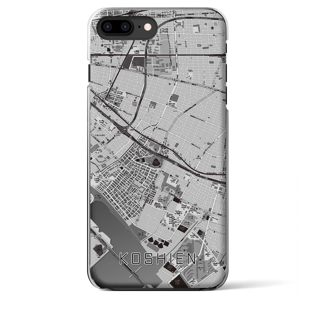 【甲子園(兵庫県)】地図柄iPhoneケース(クリアタイプ)