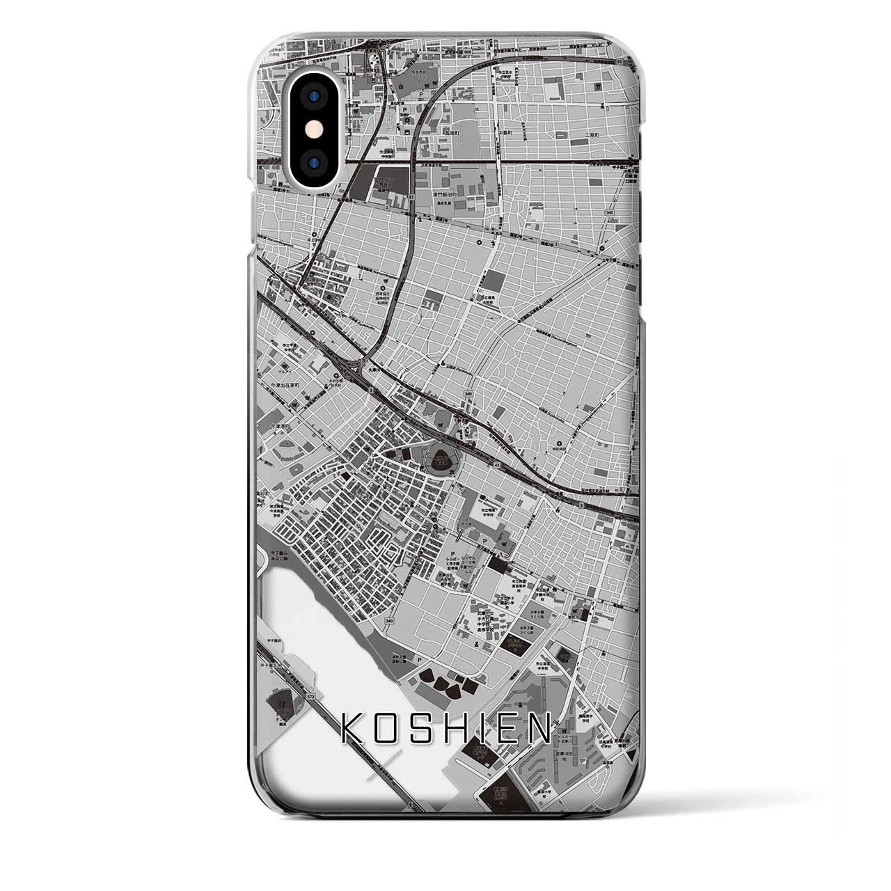 【甲子園(兵庫県)】地図柄iPhoneケース(クリアタイプ)