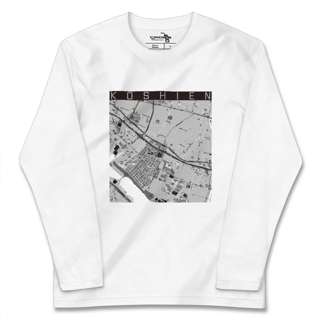 【甲子園(兵庫県)】地図柄ロングスリーブTシャツ