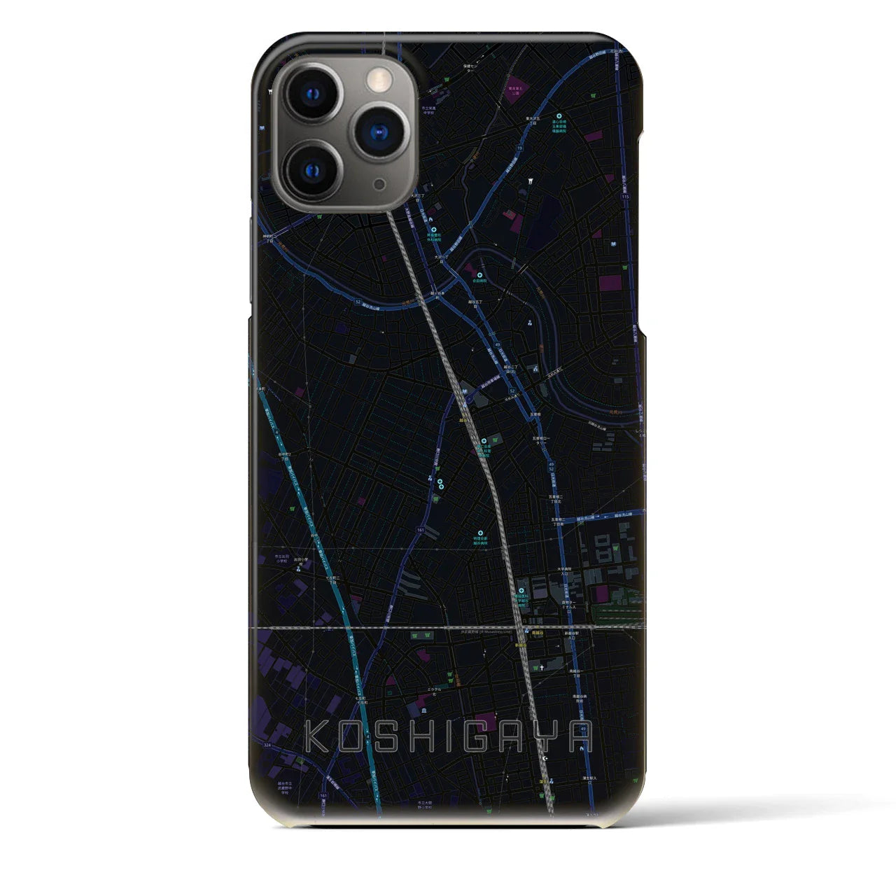 【越谷(埼玉県)】地図柄iPhoneケース(バックカバータイプ)