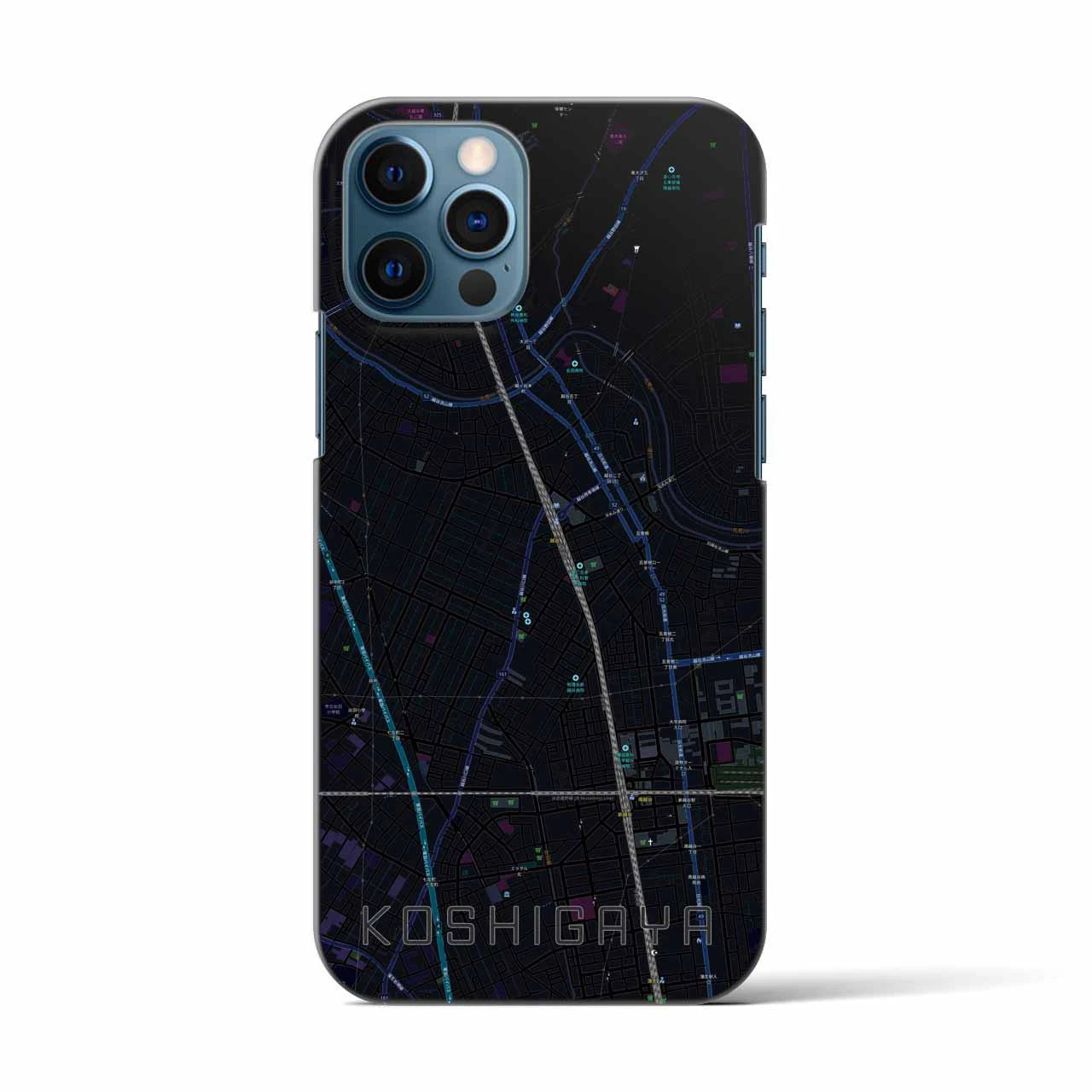 【越谷(埼玉県)】地図柄iPhoneケース(バックカバータイプ)