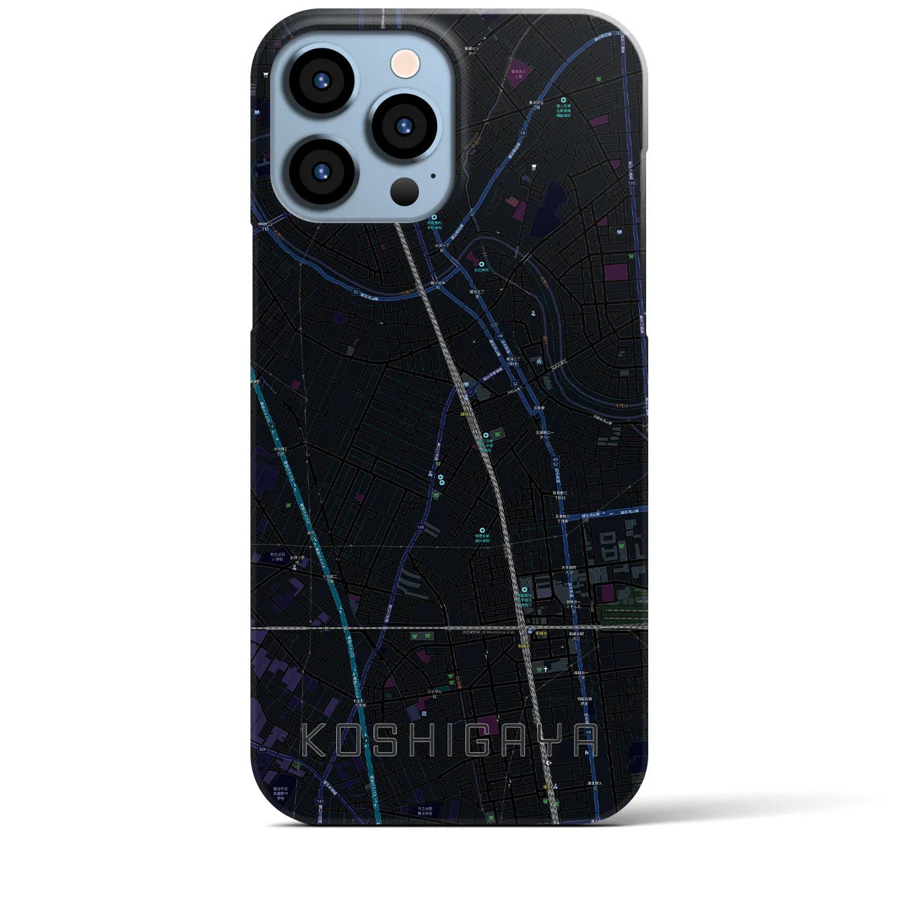 【越谷(埼玉県)】地図柄iPhoneケース(バックカバータイプ)