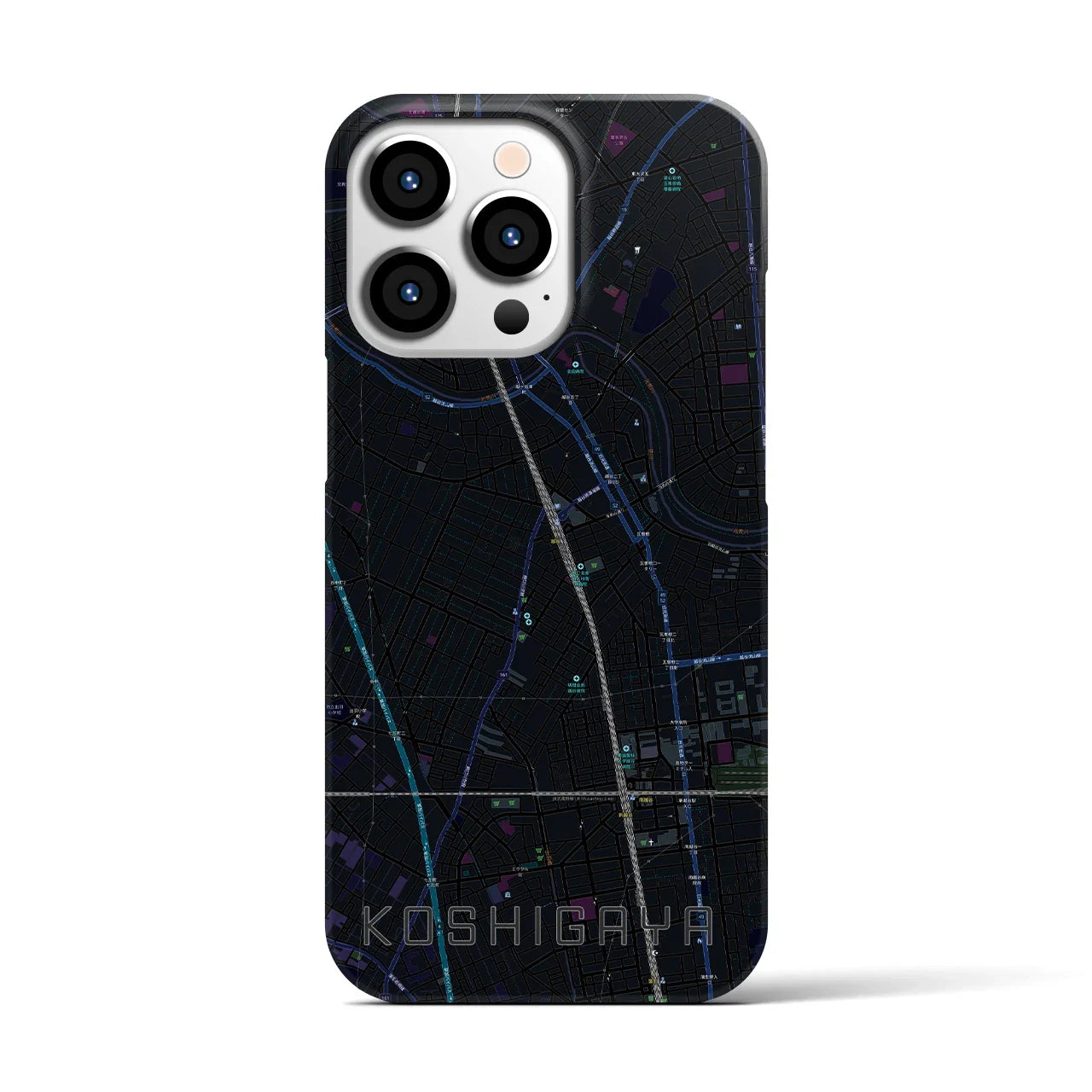 【越谷(埼玉県)】地図柄iPhoneケース(バックカバータイプ)