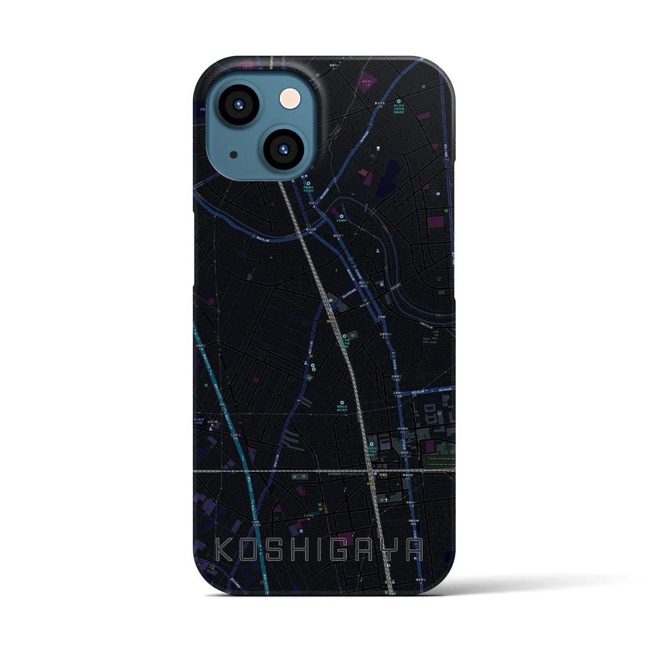 【越谷(埼玉県)】地図柄iPhoneケース(バックカバータイプ)