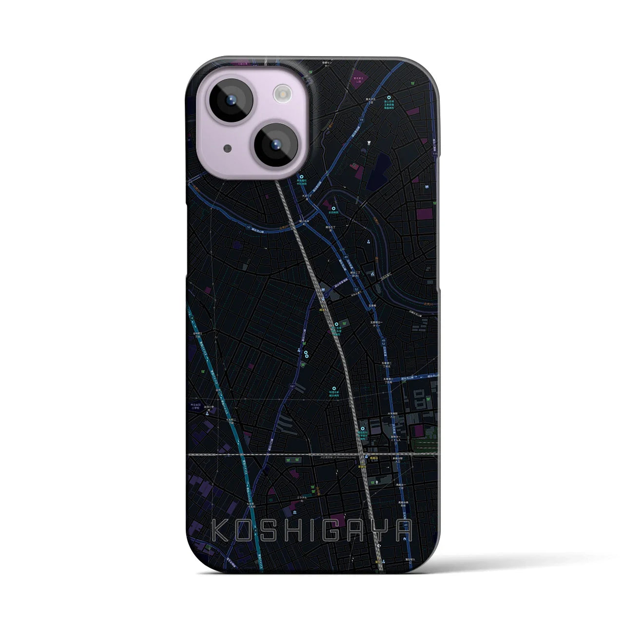 【越谷(埼玉県)】地図柄iPhoneケース(バックカバータイプ)