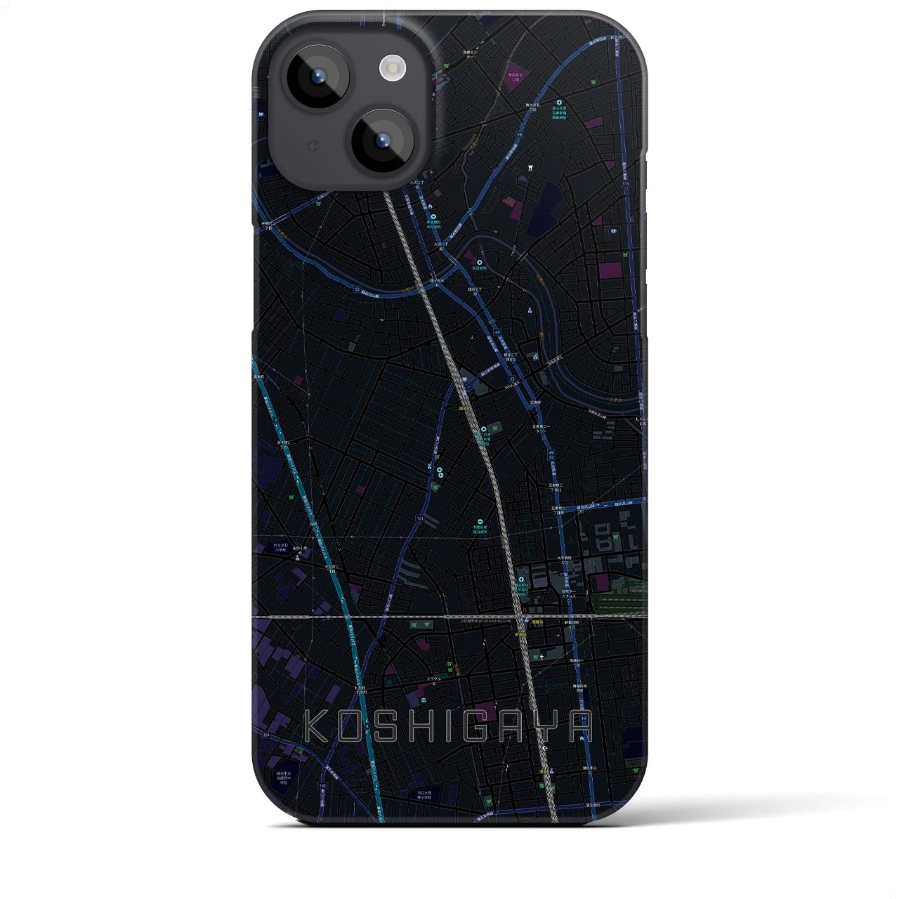 【越谷(埼玉県)】地図柄iPhoneケース(バックカバータイプ)