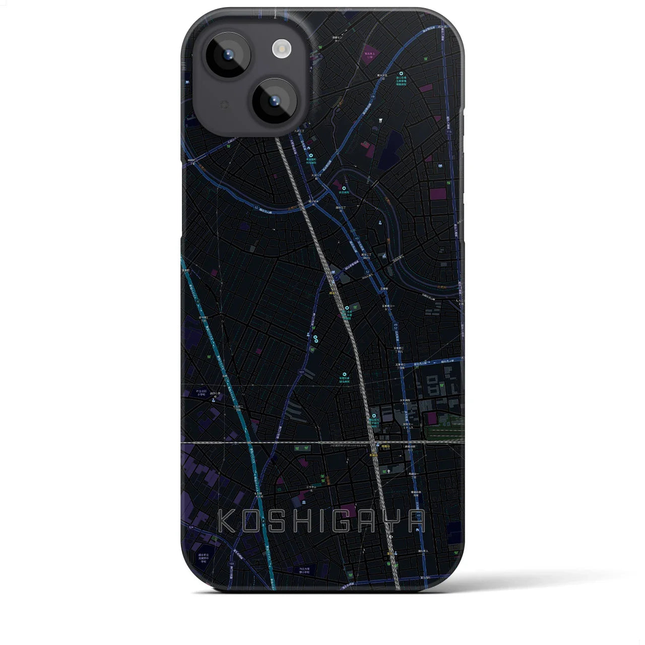 【越谷(埼玉県)】地図柄iPhoneケース(バックカバータイプ)