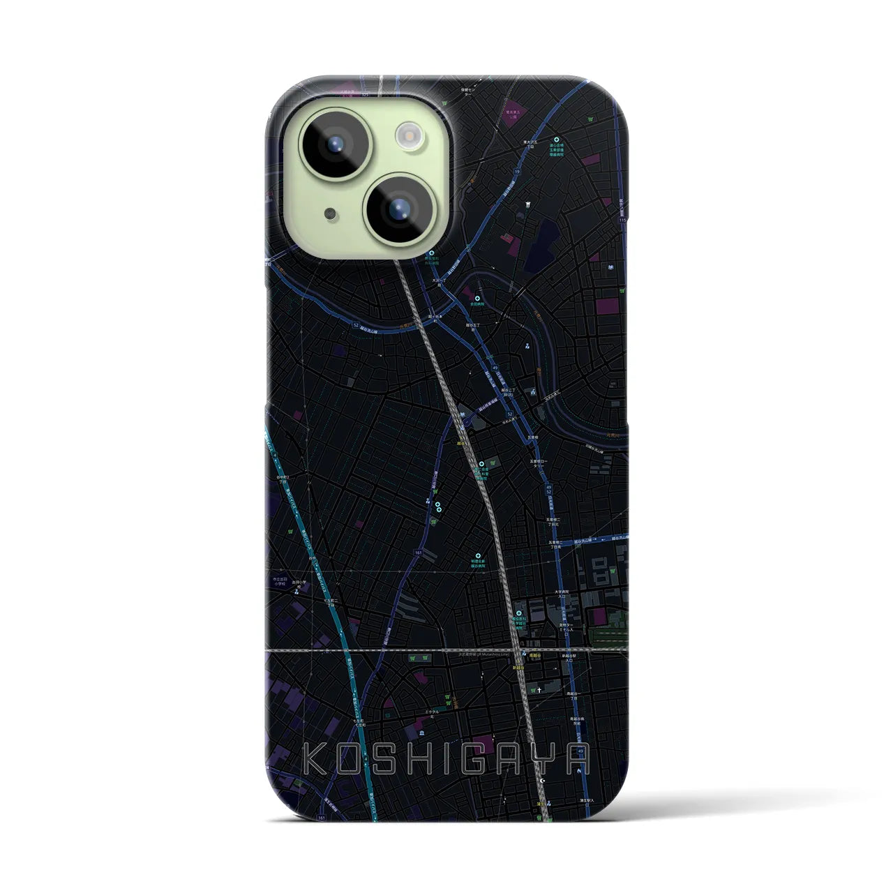 【越谷(埼玉県)】地図柄iPhoneケース(バックカバータイプ)