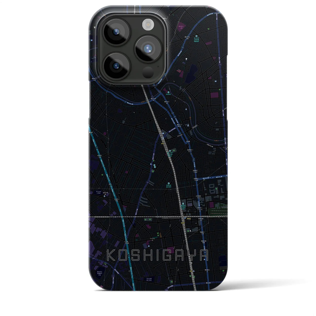 【越谷(埼玉県)】地図柄iPhoneケース(バックカバータイプ)