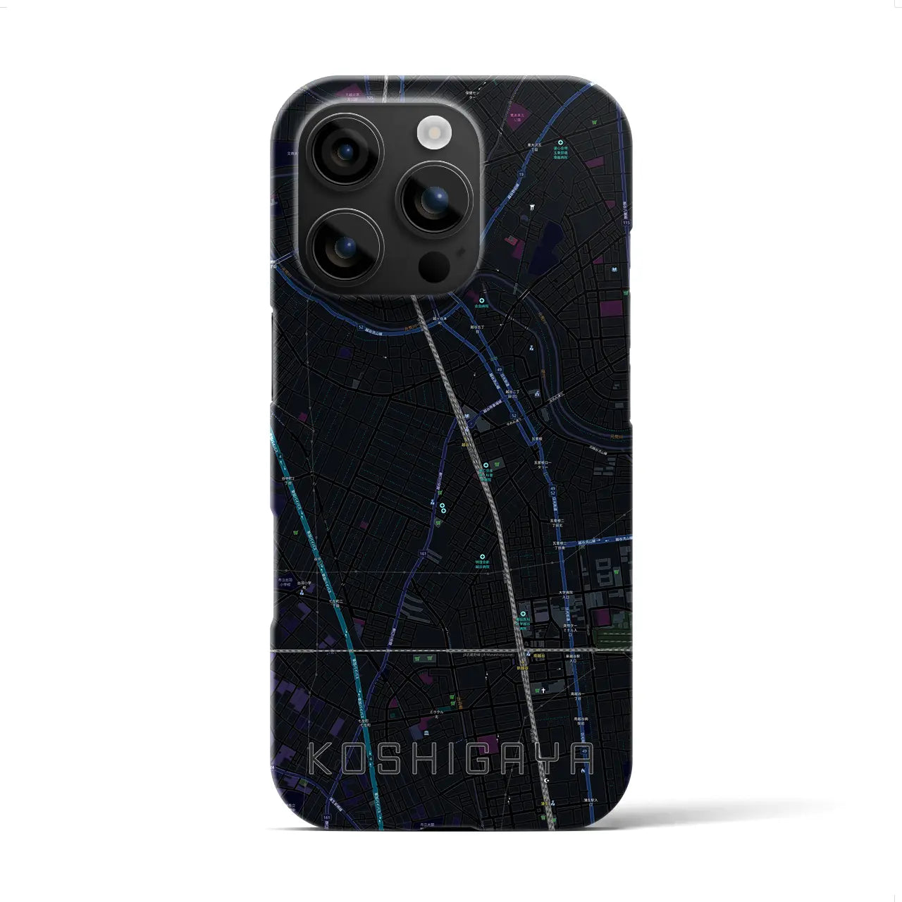 【越谷(埼玉県)】地図柄iPhoneケース(バックカバータイプ)