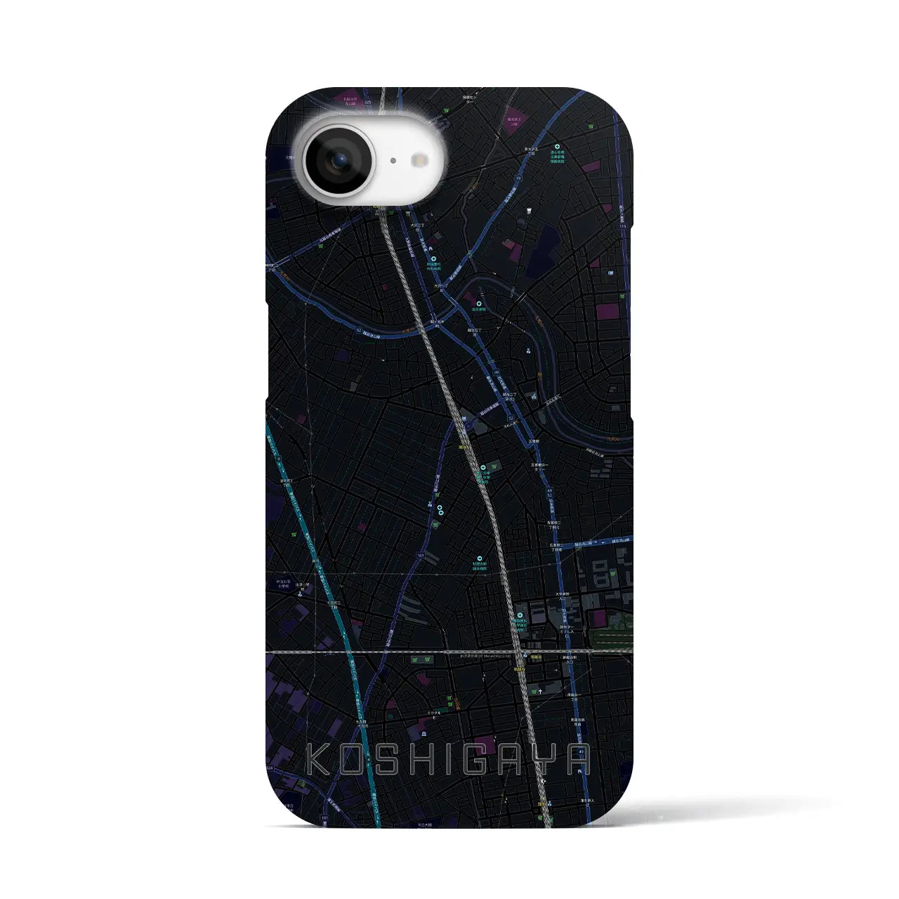 【越谷(埼玉県)】地図柄iPhoneケース(バックカバータイプ)