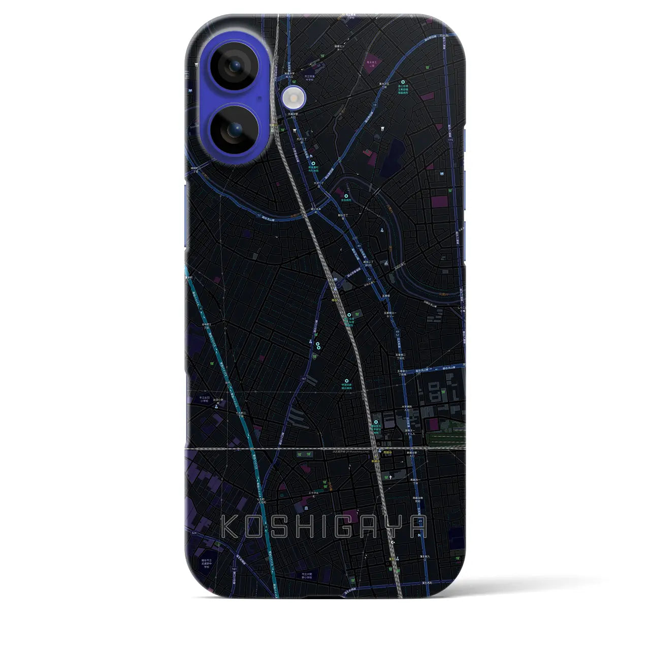 【越谷(埼玉県)】地図柄iPhoneケース(バックカバータイプ)