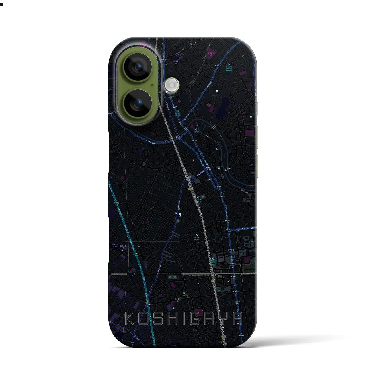 【越谷(埼玉県)】地図柄iPhoneケース(バックカバータイプ)