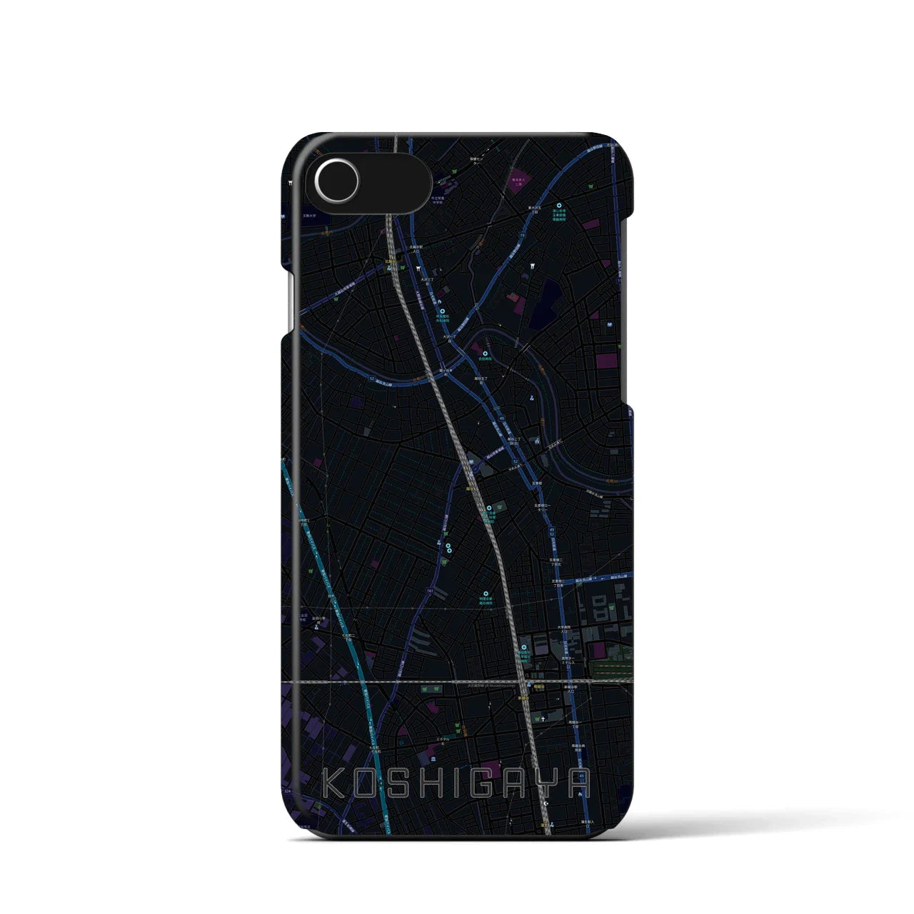 【越谷(埼玉県)】地図柄iPhoneケース(バックカバータイプ)