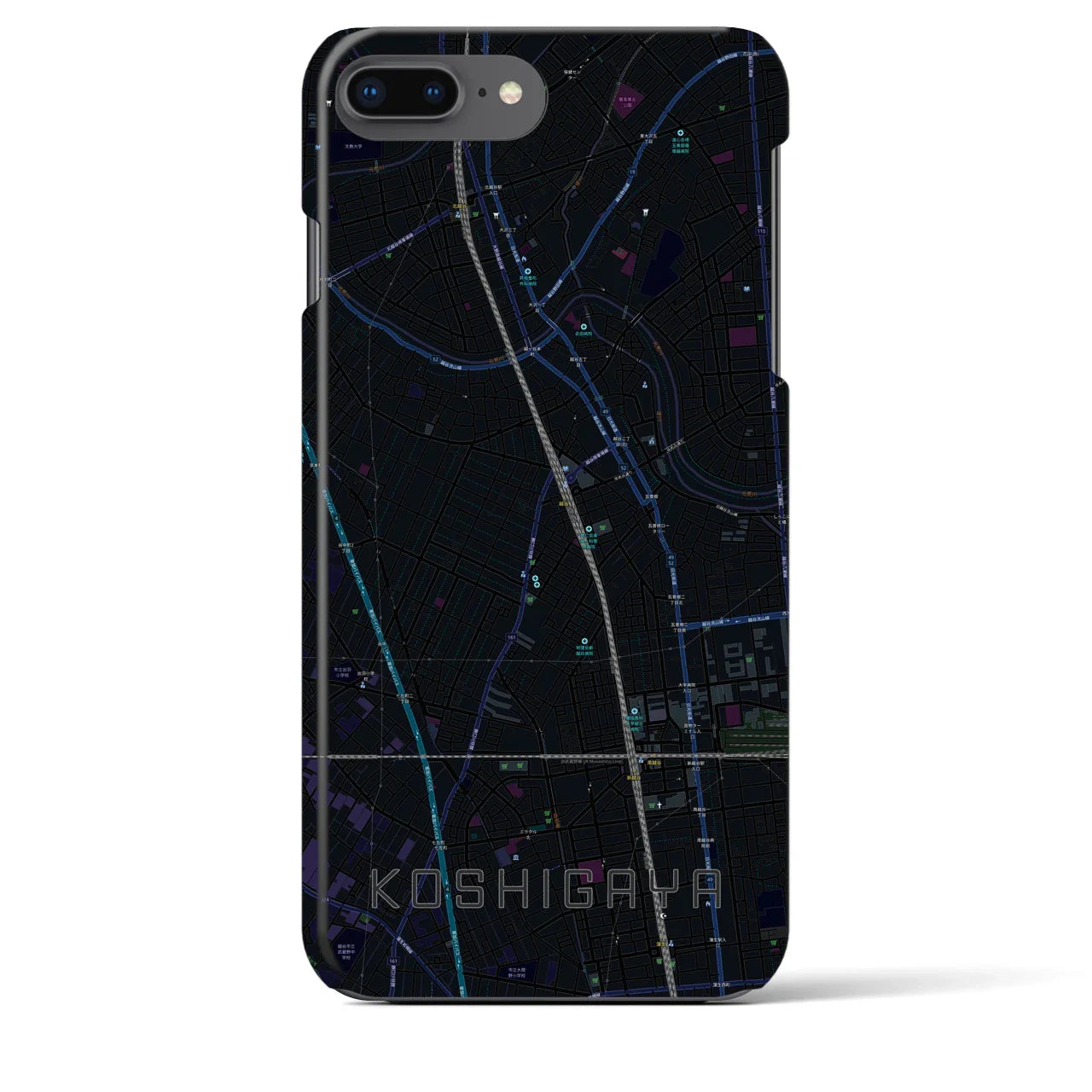 【越谷(埼玉県)】地図柄iPhoneケース(バックカバータイプ)