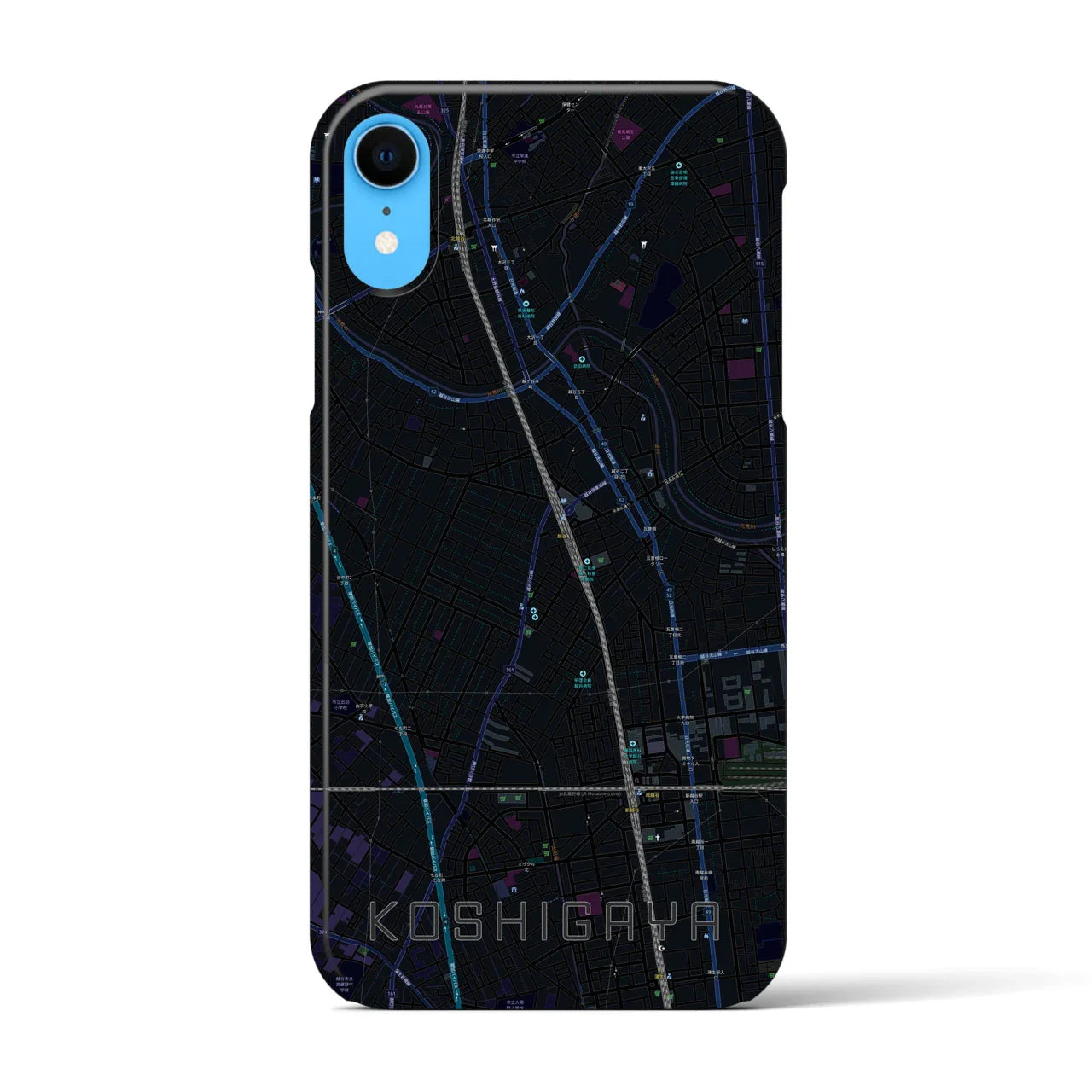 【越谷(埼玉県)】地図柄iPhoneケース(バックカバータイプ)