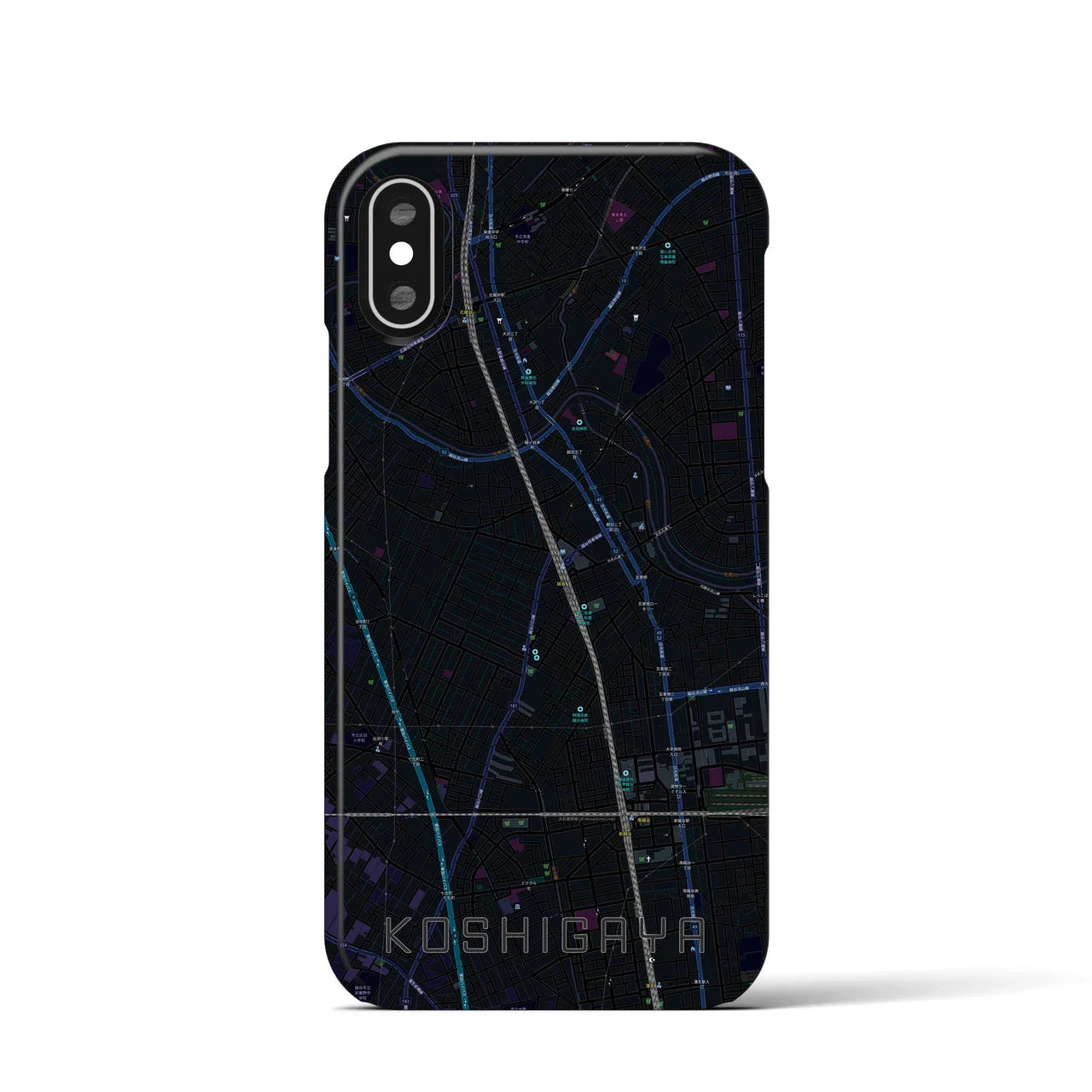 【越谷(埼玉県)】地図柄iPhoneケース(バックカバータイプ)