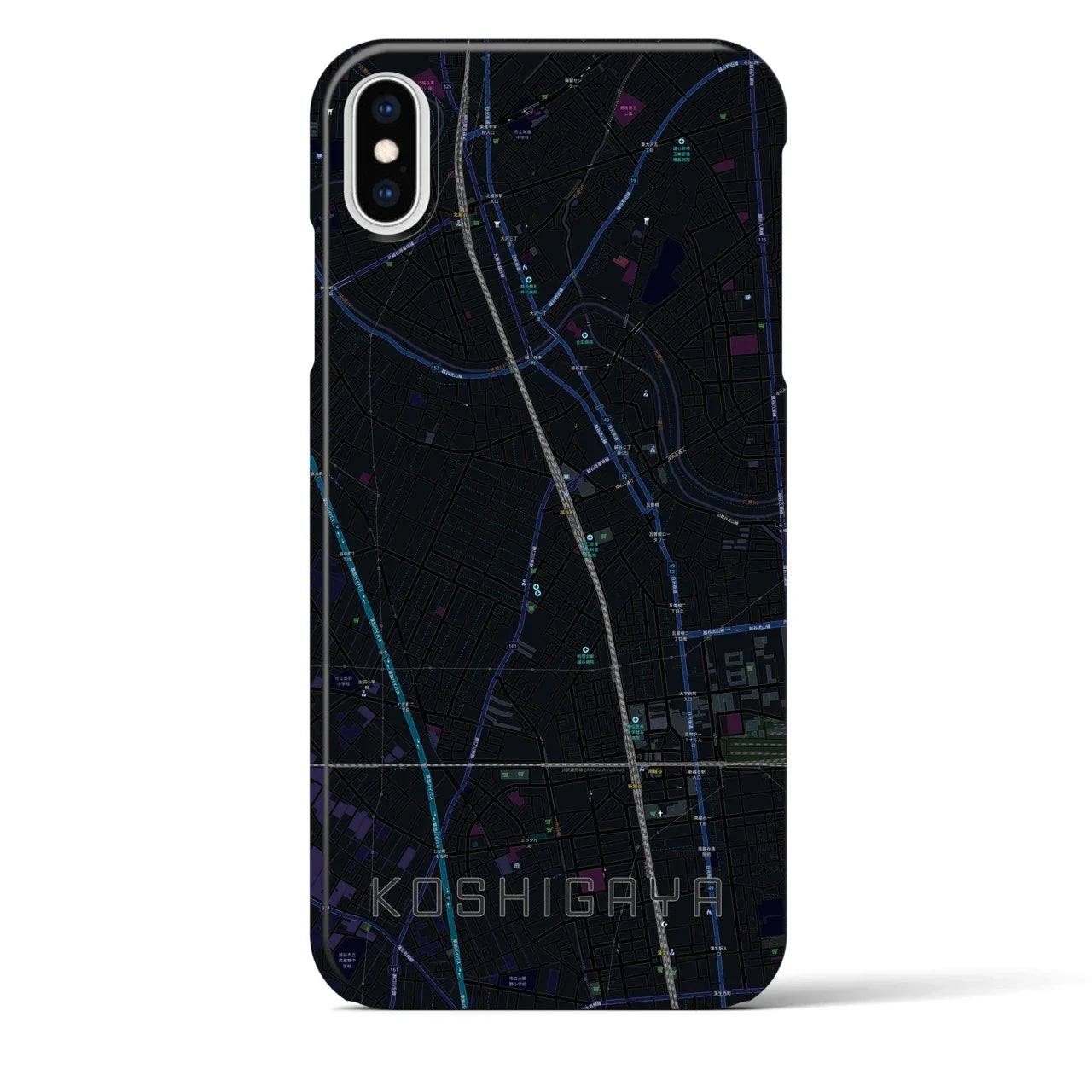 【越谷(埼玉県)】地図柄iPhoneケース(バックカバータイプ)