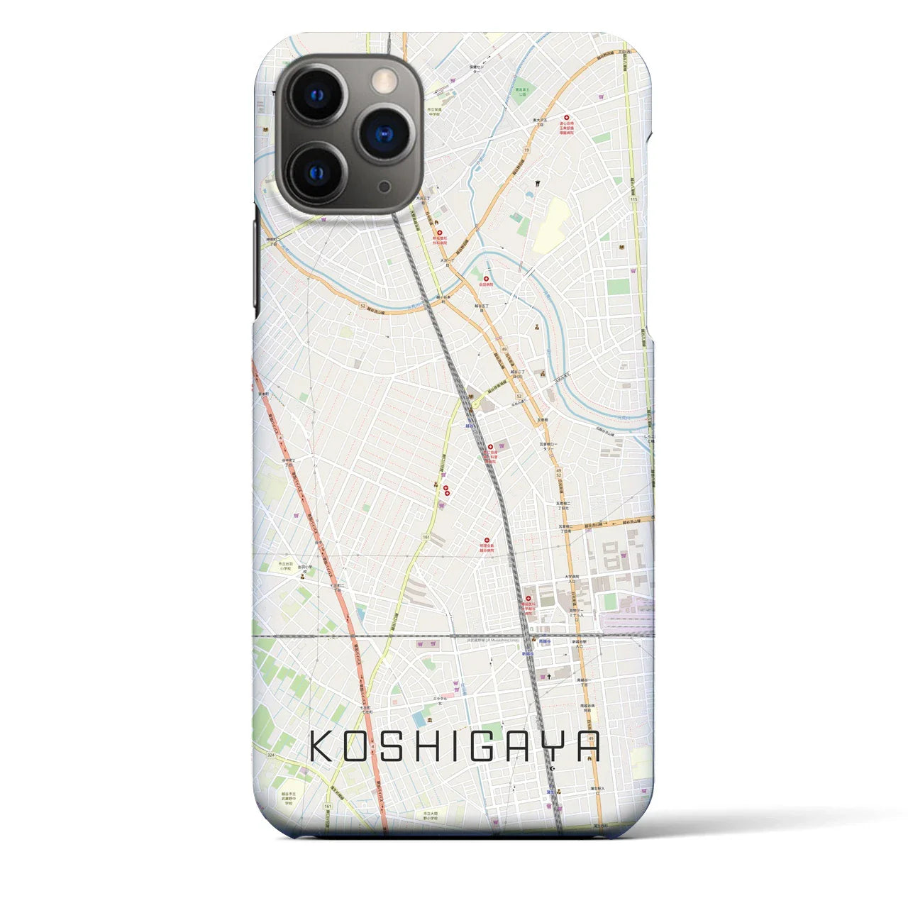 【越谷(埼玉県)】地図柄iPhoneケース(バックカバータイプ)