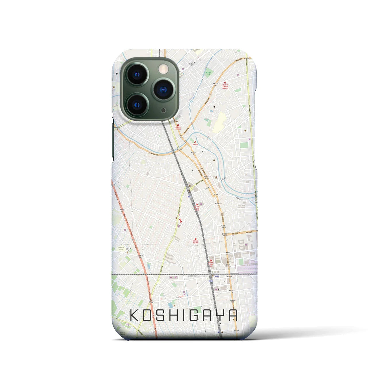 【越谷(埼玉県)】地図柄iPhoneケース(バックカバータイプ)