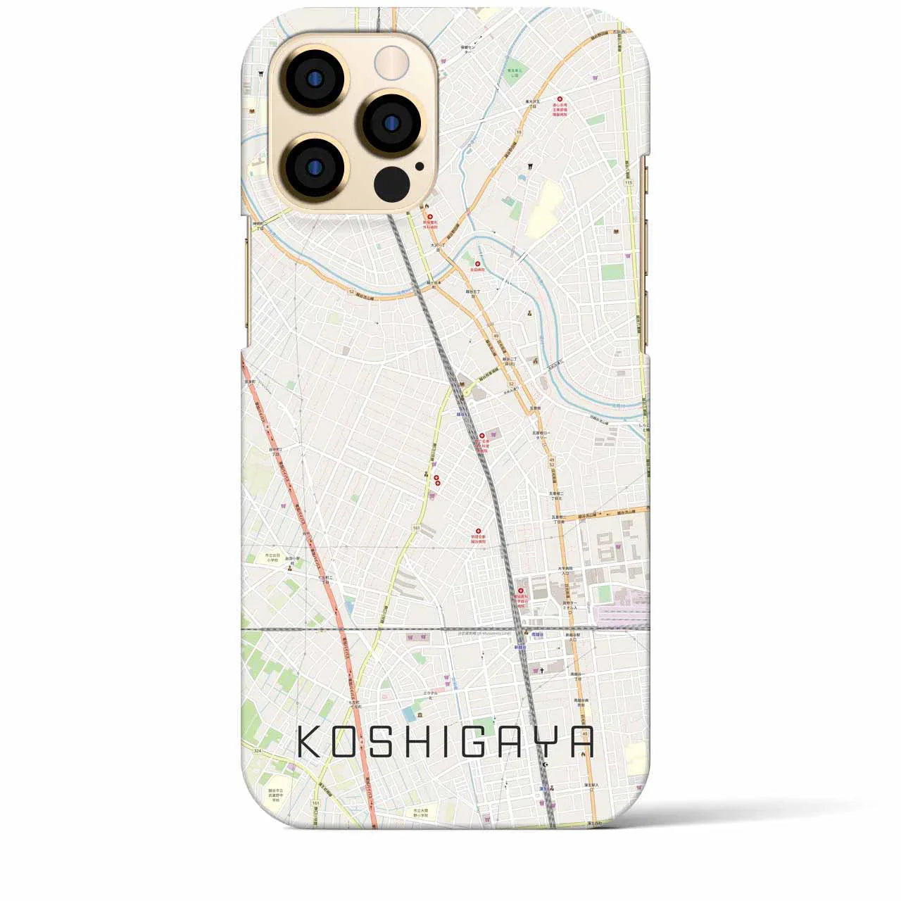 【越谷(埼玉県)】地図柄iPhoneケース(バックカバータイプ)