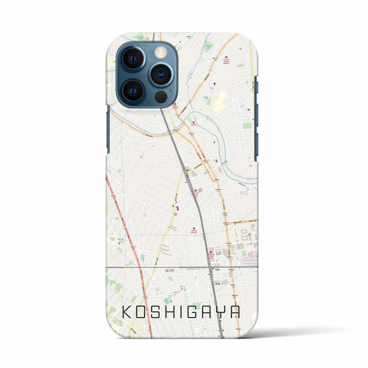 【越谷(埼玉県)】地図柄iPhoneケース(バックカバータイプ)