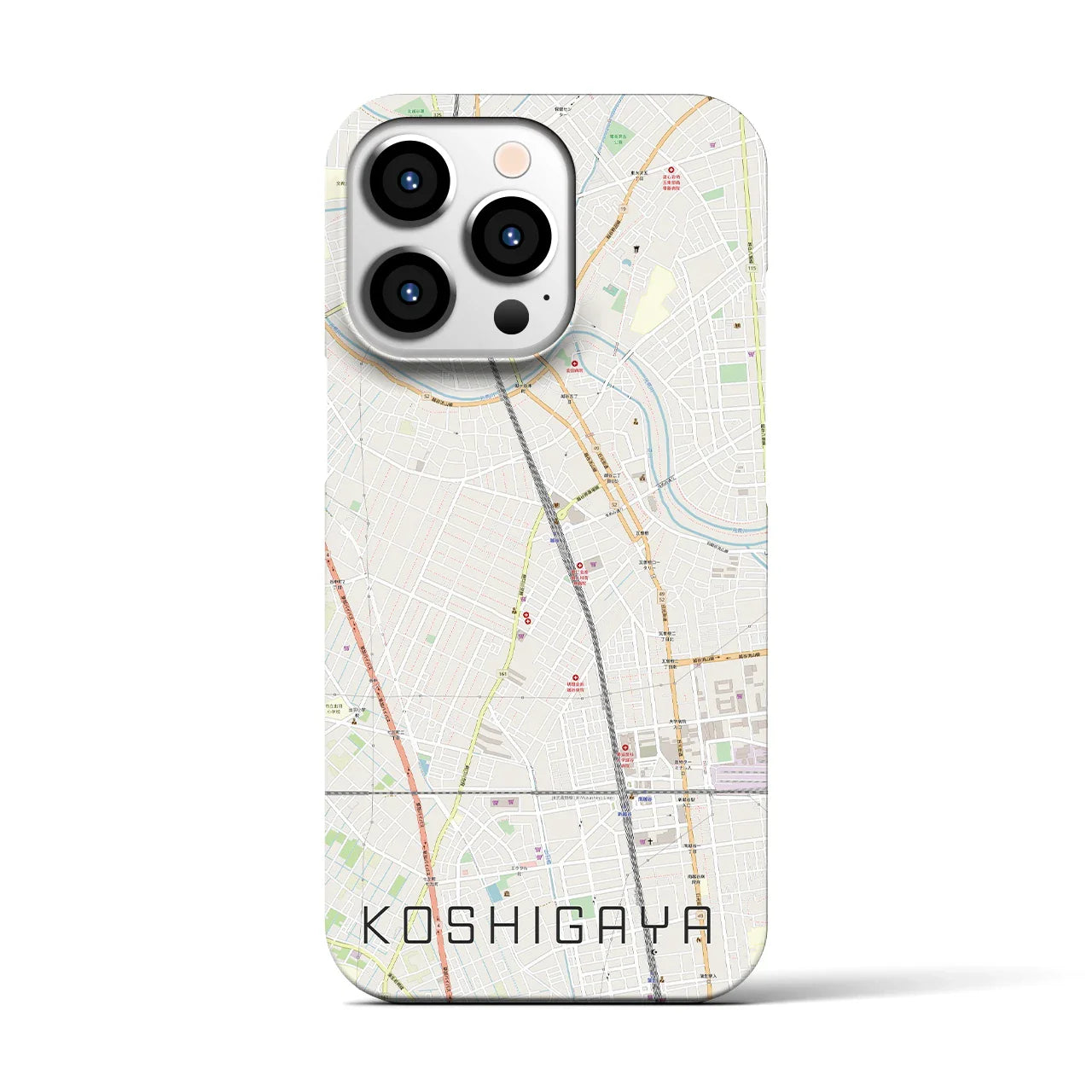 【越谷(埼玉県)】地図柄iPhoneケース(バックカバータイプ)