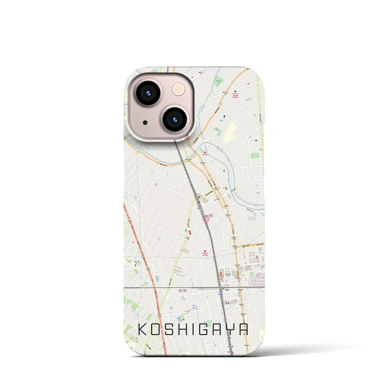 【越谷(埼玉県)】地図柄iPhoneケース(バックカバータイプ)