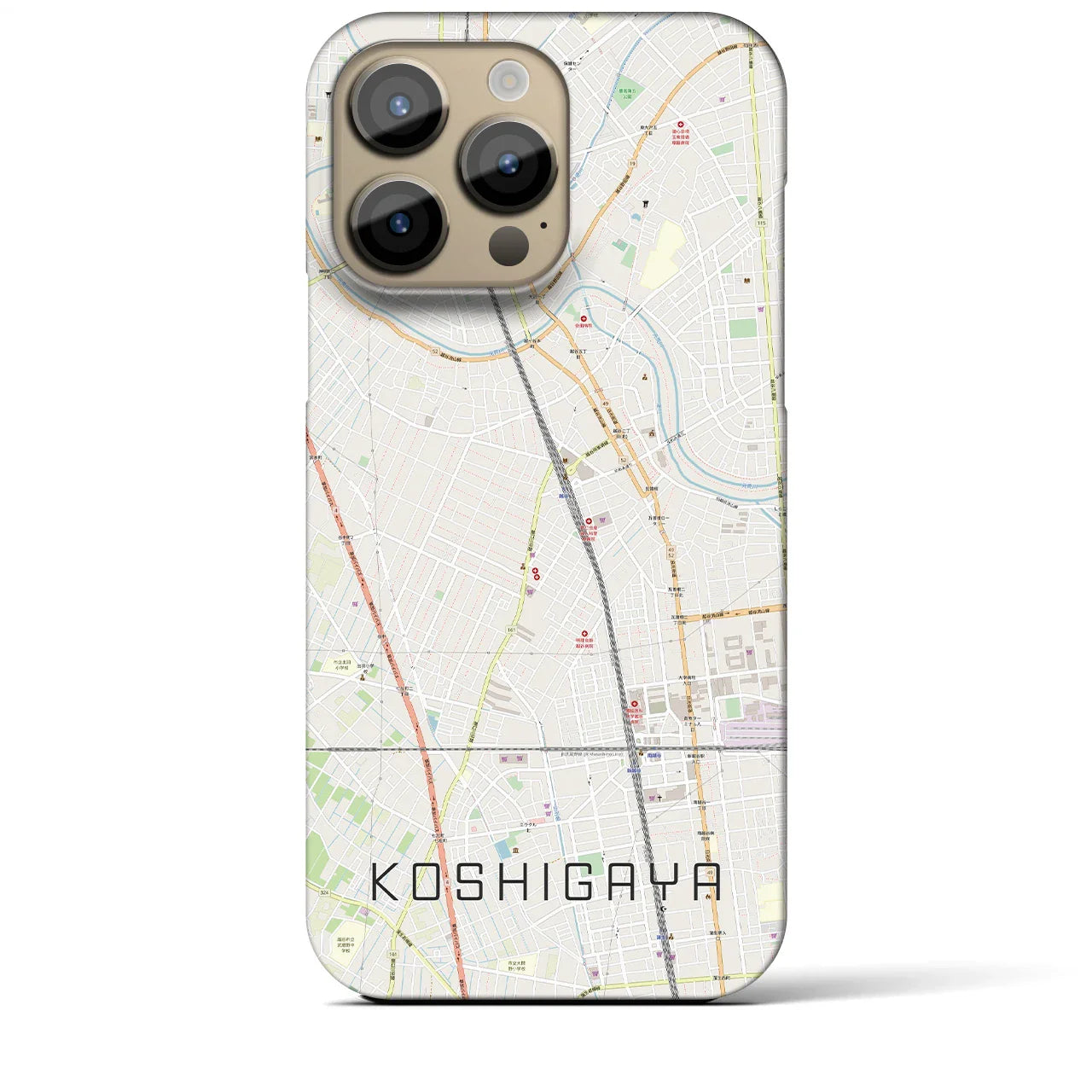 【越谷(埼玉県)】地図柄iPhoneケース(バックカバータイプ)
