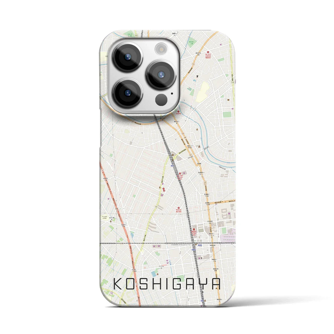 【越谷(埼玉県)】地図柄iPhoneケース(バックカバータイプ)