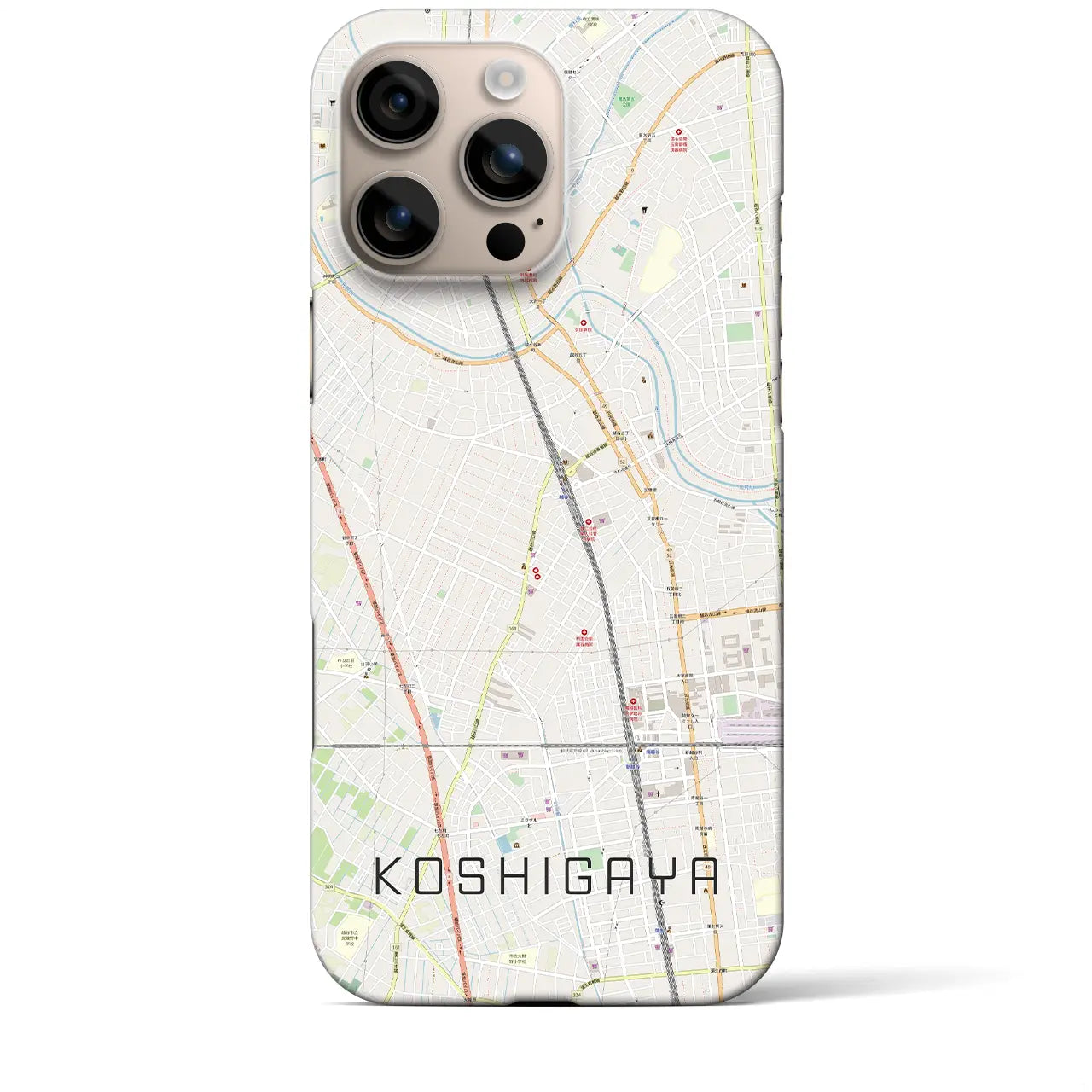 【越谷(埼玉県)】地図柄iPhoneケース(バックカバータイプ)