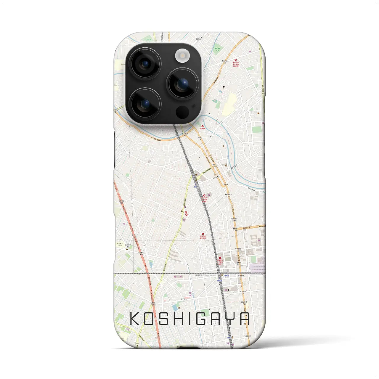 【越谷(埼玉県)】地図柄iPhoneケース(バックカバータイプ)