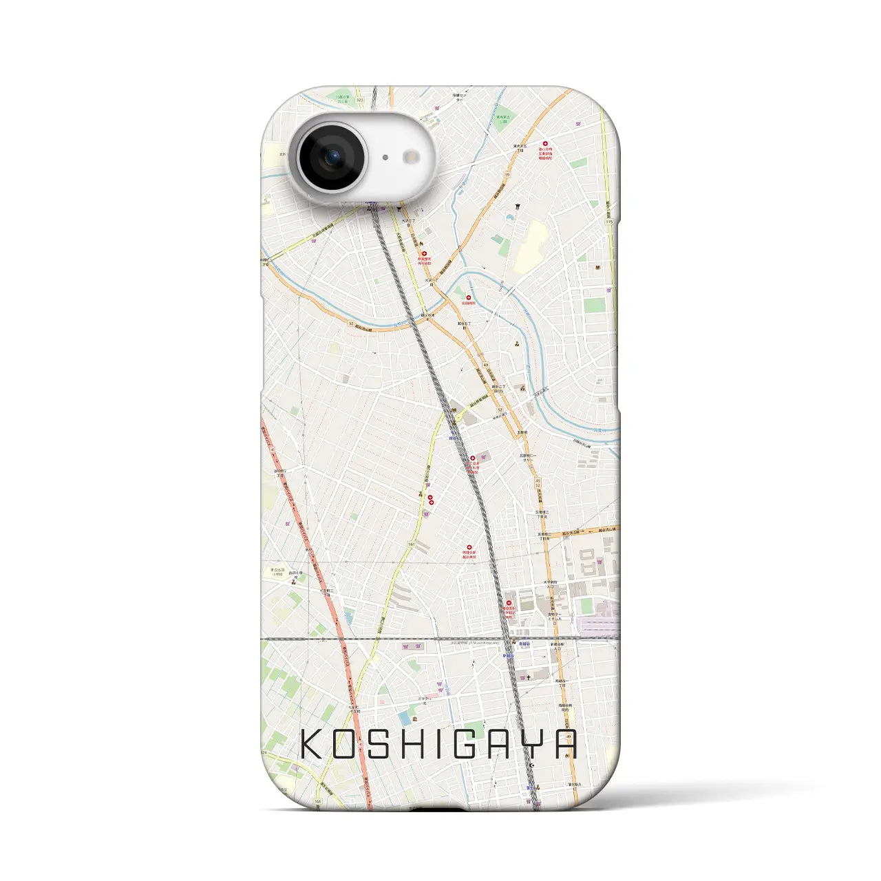 【越谷(埼玉県)】地図柄iPhoneケース(バックカバータイプ)