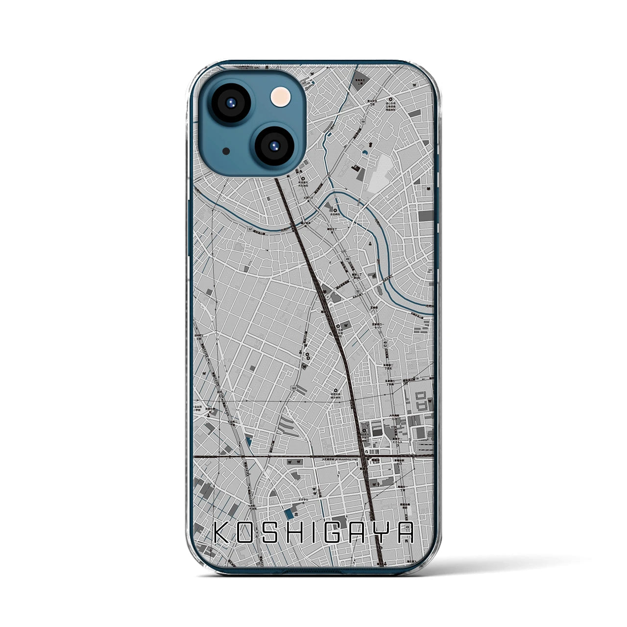 【越谷(埼玉県)】地図柄iPhoneケース(クリアタイプ)