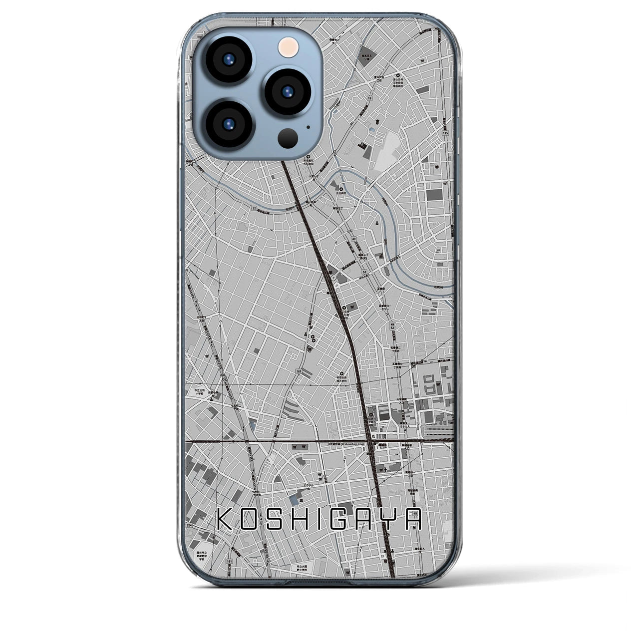 【越谷(埼玉県)】地図柄iPhoneケース(クリアタイプ)