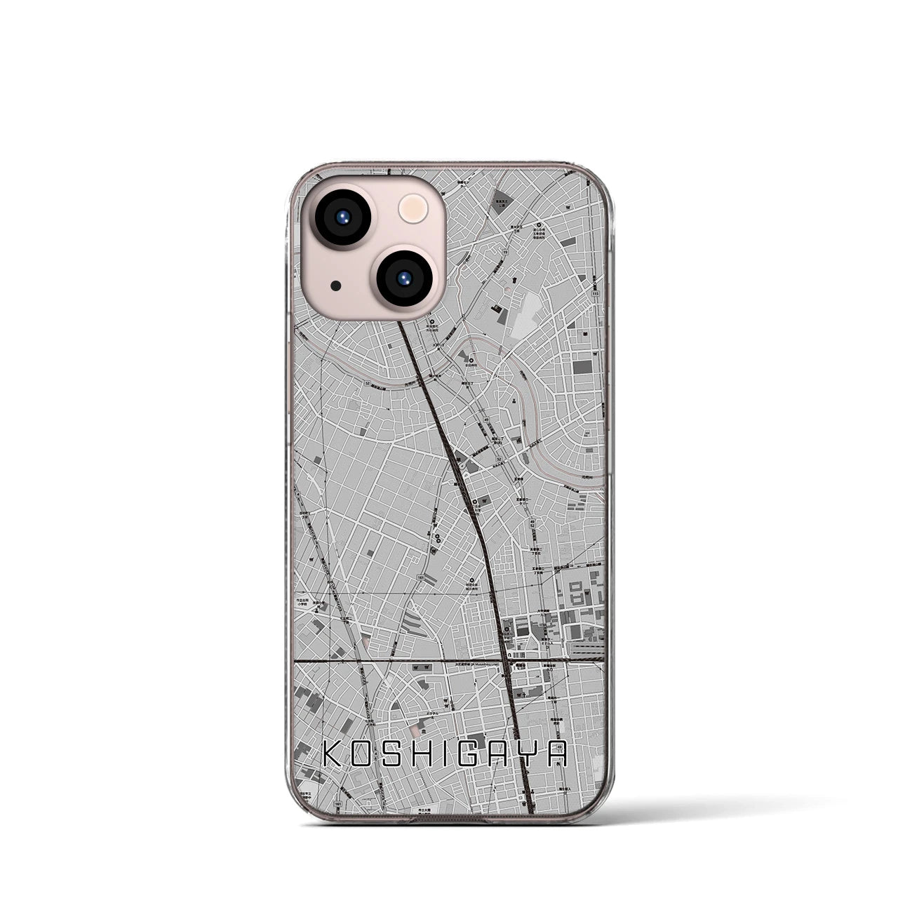 【越谷(埼玉県)】地図柄iPhoneケース(クリアタイプ)